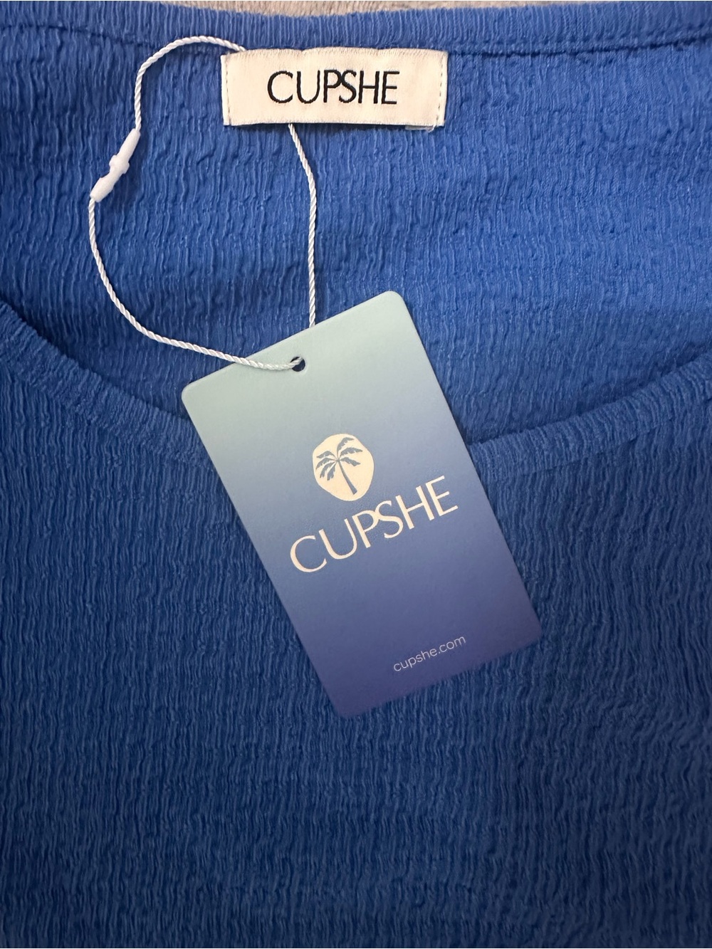 Cupshe Blue Knit Maxi Cover-Up Dress with O-Ring Side Detail